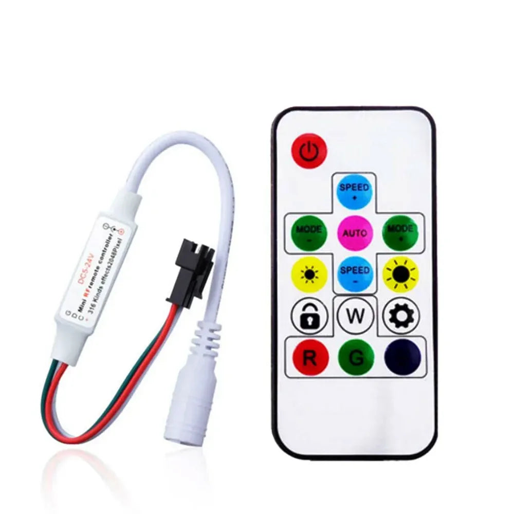 WS2811 WS2812B WS2813 WS2815 LED Pixels Strip Light Controller 3/4PIN USB/DC RF 14/17/21Keys LED Tape Remote Controller DC5-24V