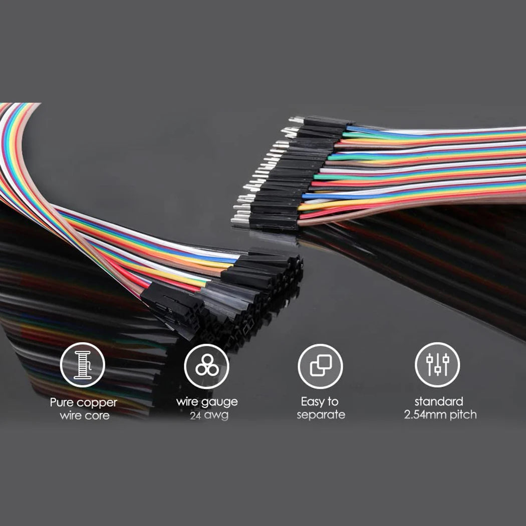 Dupont Line 40pin Male to Female, 40pin Male to Male, 40pin Female to Female Jumper Wire Dupont Cable for Arduino DIY Kit
