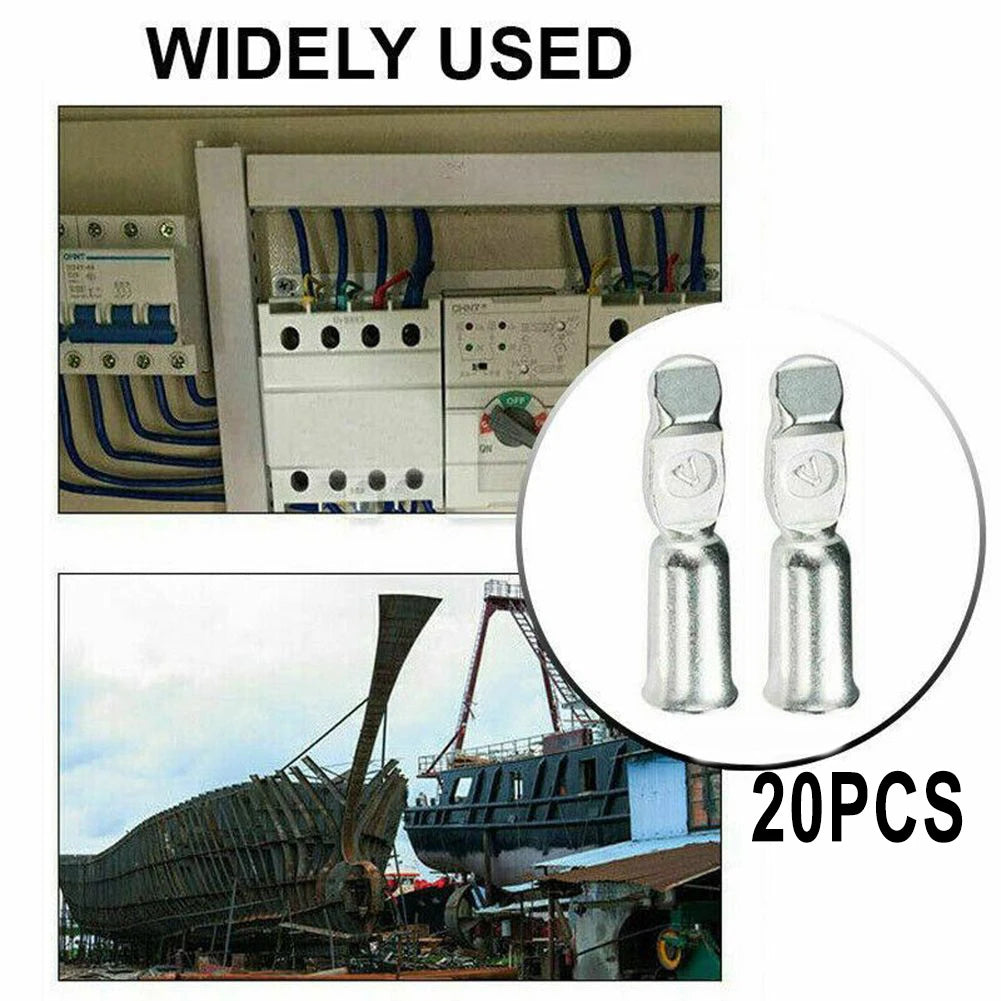 For 50A Copper Terminal Set Includes 20 Connectors Compatible With For Anderson Style Contacts Great For Batteries
