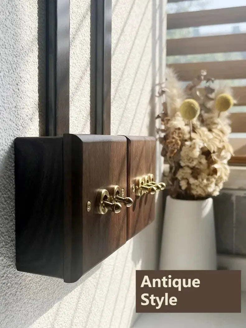 Toggle Wall Switch 1-4 Gang, Solid Wood Frame, EU French Wall Socket, Flush / Surface Mounting, Z6 Wallpad