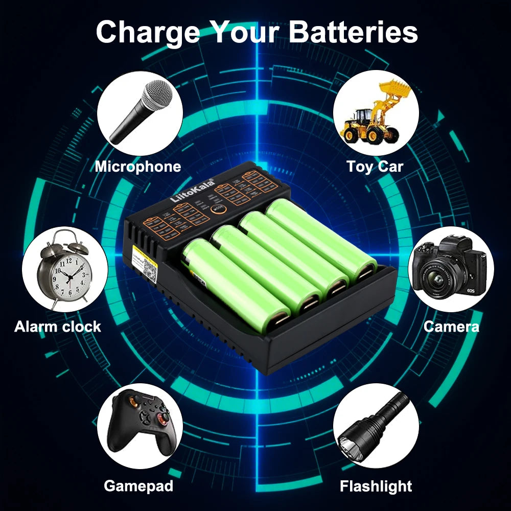 Liitokala Lii-402 Battery Charger for 18650 26650 16340 25500 14500 1.2V 3.7V 3.2V 3.85V AA/AAA NiMH Battery