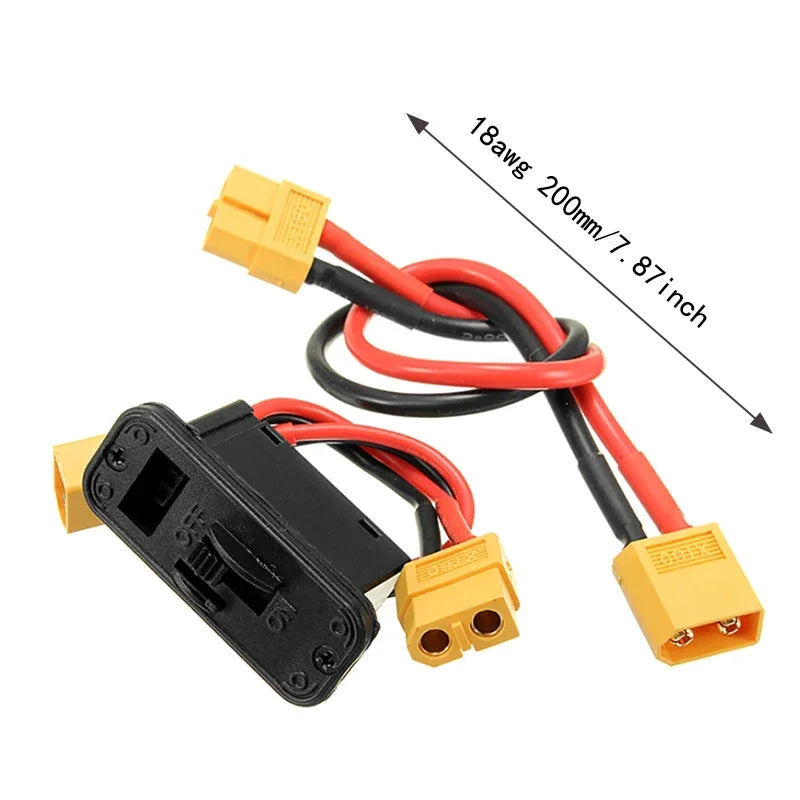 XT60 Power Switch with LED Indicator On Off Switch with XT60 Connectors for RC Airplane Drone Battery Power Control