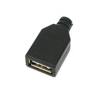 10 Sets DIY USB 2.0 Type-A Male Connector - 4-Pin Solder-Type Black Plastic Shell Adapter for Data Connection