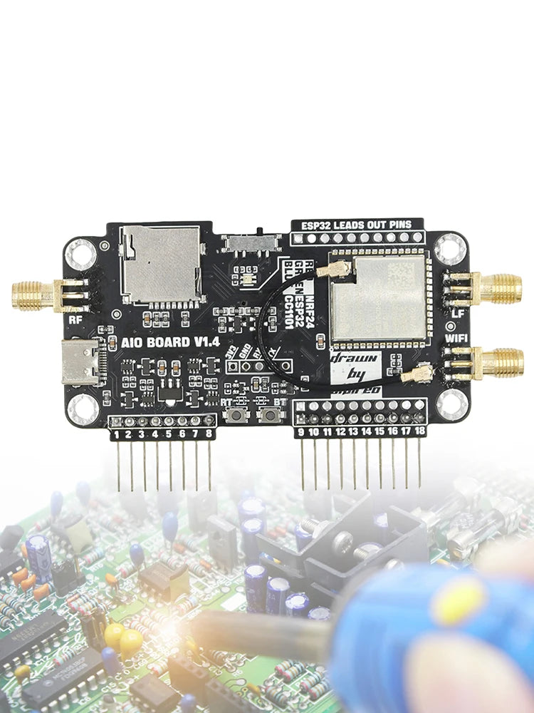 For Flipper Zero Multiboard 2.4G Module Expansion WiFi NRF24 + ESP32 Expansion High Gain CC1101 Module