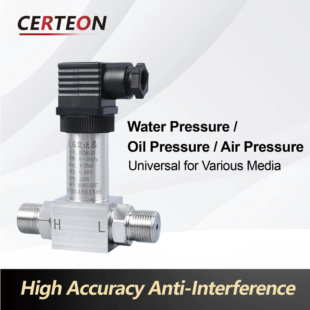 HTP‑610 Compact Differential Pressure Transmitter Diffused Silicon Sensor RS485/Analog Output ‑10kPa‑100MPa G1/4 G1/2