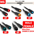 10Sets M6/M8 Multi-Pin Electric Butt Connector 2/3/4/5/6 Pin 20cm Cable Plug, Julet Style for Scooter, Motorcycle, EV Control