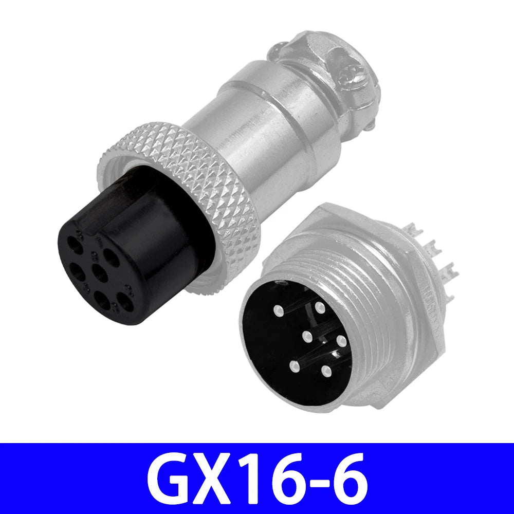 2-7 Pin GX16 Aviation Connector, Metal Male Plug Female Socket Industrial Wiring Terminal Adapter