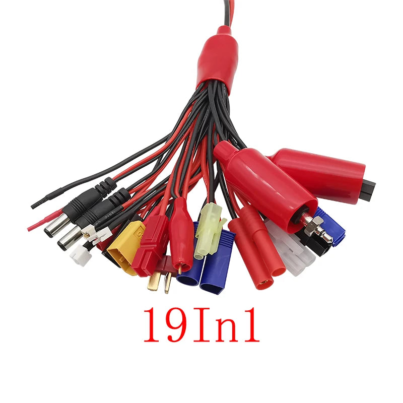 8 in1 / 19 in1 XT60 Female / 4mm Banana Plug to TRX EC3 JST DC Plugs etc Wire Splitter RC Lipo Battery Charging Connectors