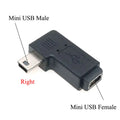 New Mini USB to Micro USB Adapter Plug 90 Degree Left&Right Angle Micro USB Male to Mini USB Female Type B Connector