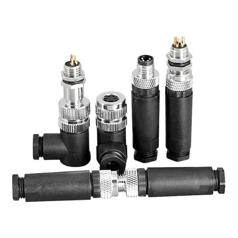 M8 3pin 4pin 5pin sensor connector waterproof male&female plug screw threaded coupling 3 4 5Pin
