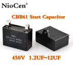 1PCS CBB61 Air Conditioner External Fan Start Capacitor 1.2/1.5/2/2.5/3/3.5/4/4.5/5/6/7/8/10/12UF 450V Air Conditioner Insert ca
