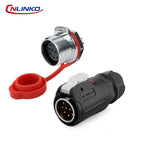 CNLINKO M24 Industrial Power & Signal Connector 2-24 Pin 25A 500V Waterproof IP68 Semi-Metal Solder Type Single-Hole Mount