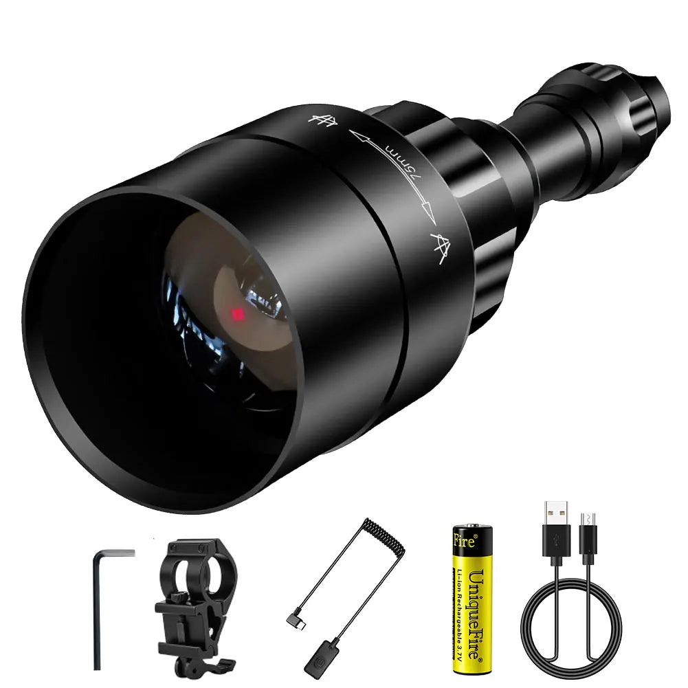 UniqueFire 1605 T38/50/67/75 IR850NM 940NM LED Infrared FlashLight Dimmer Switch illuminator USB Rechargeable Torch Night Vision