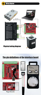 Nema 23 Stepper Motor Kit 57mm 3 4 Axis CNC Driver TB6600 DM542 DM556 & USB Mach3 Controller & 350W 36V Power PSU+5V Handwheel