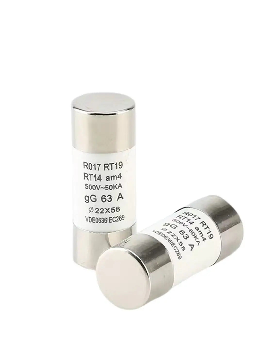 2Pcs 22*58 Fast Blow Ceramic Fuse 22x58mm Fuse 500V 50KA 32A 40A 50A 63A 80A 100A 125A RO17 RT19 RT14 RT18