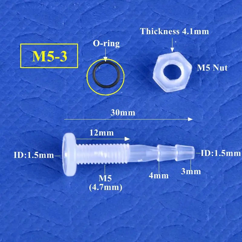 PP Straight Bulkhead Connector M5~M16 Thread To 3~12mm Aquarium Water Tank Inlet Outlet Joint Garden Irrigation Hose Connectors