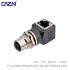 Industrial M12 Waterproof Connector 8-Pin Core to RJ45 X-Coded Straight Angled Socket for Networking And Electronics
