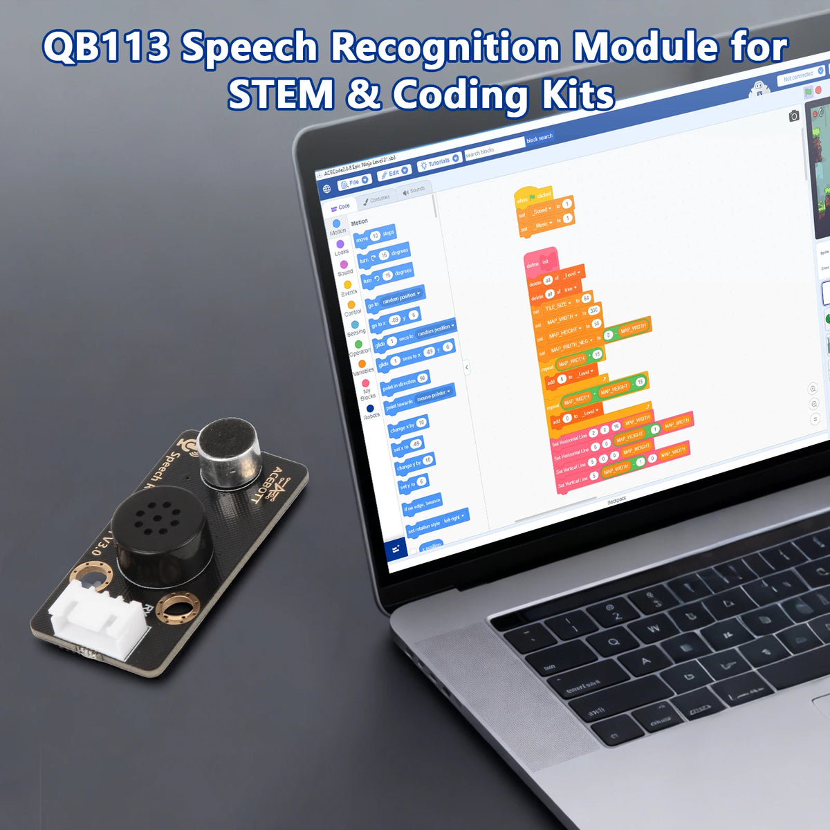 ACEBOTT Voice Recognition Module V3.0 with Broadcast Programmable Robot Sound Sensor Offline Speak Control for Arduino ESP32