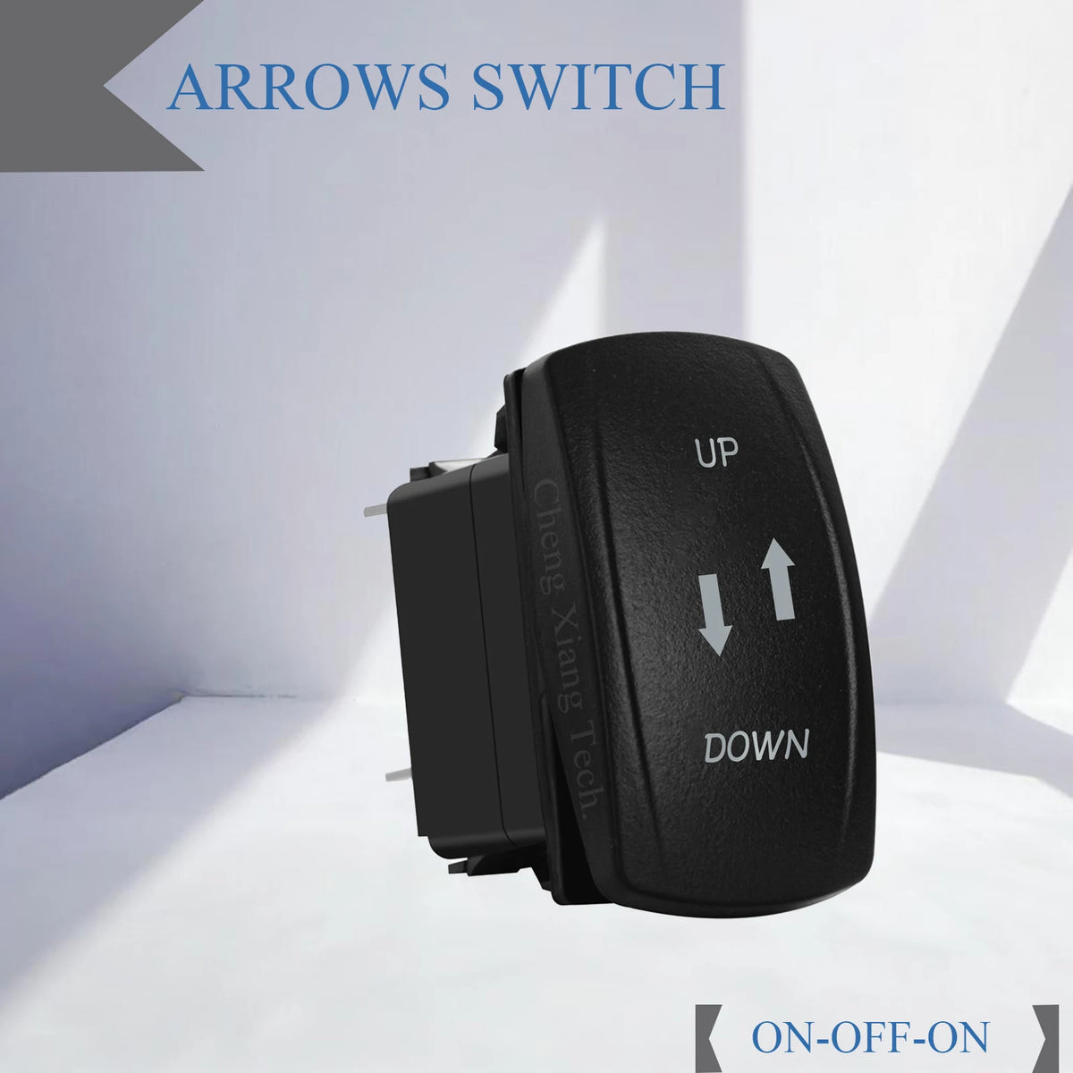 12V Arrow Up Down Rocker Switch White Led 7Pin On-Off-On, Momentary (On)-Off-(On) Toggle Switch Waterproof DPDT Button Switch