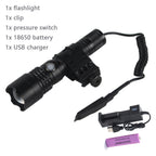 IR 850nm/940nm Tactical Infrared Radiation Zoomable LED Flashlight Type-c USB charging Focus Night Vision Hunting Torch