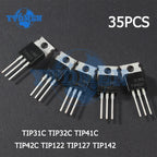 35/70pcs 7values Transistor Kit TIP31C TIP32C TIP41C TIP42C TIP122 TIP127 TIP142 PNP NPN TO-220 Transistors Set