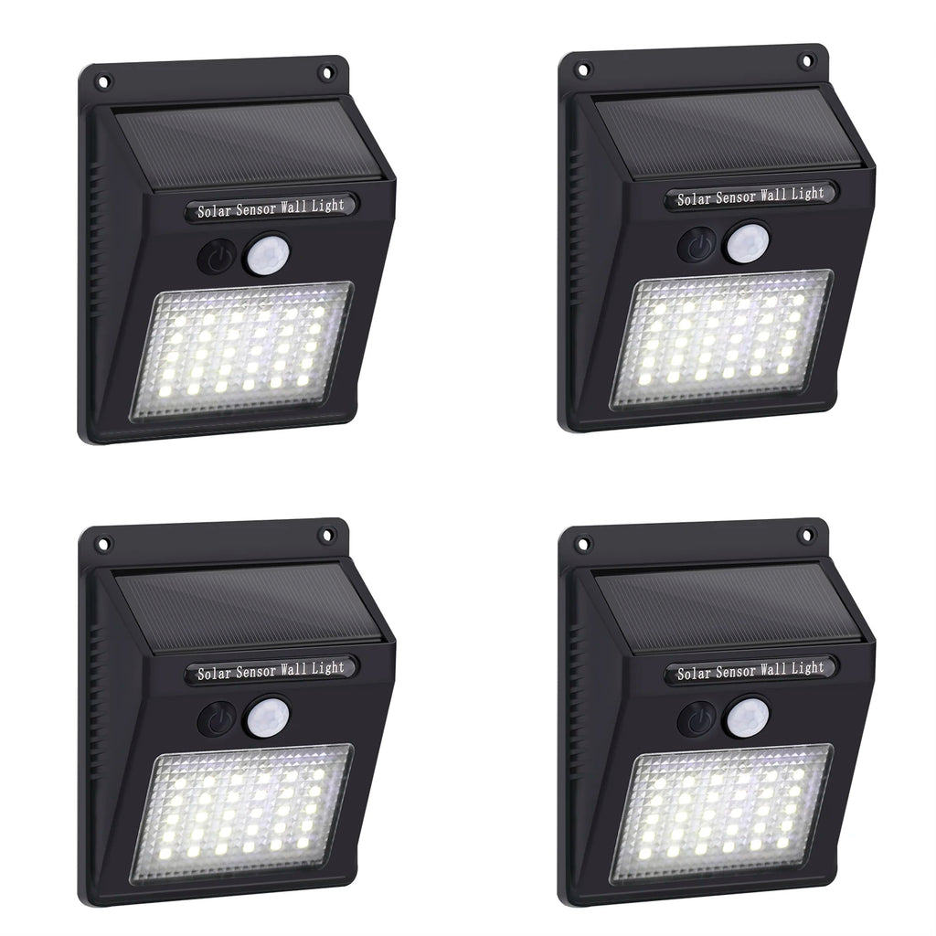 Solar Lights Outdoor, Solar Motion Sensor Outdoor Lights with 3 Lighting Modes, IP65 Waterproof Solar Fence Lights