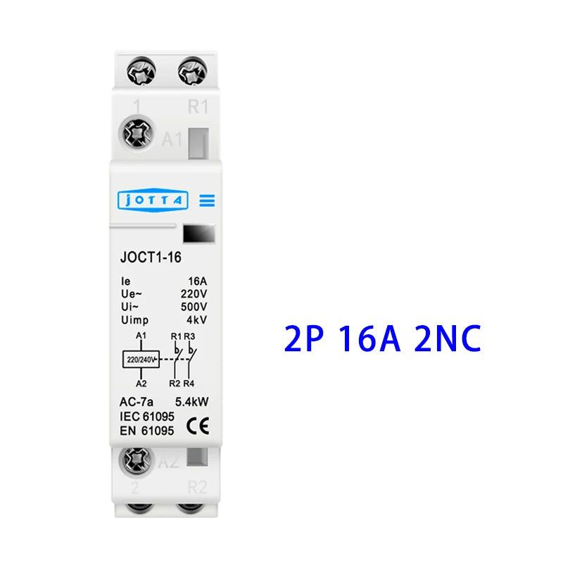2P 16A/20A/25A  220V/230V 50/60Hz Din Rail Household AC Contactor 1NO 1NC/2NO/2NC For Smart Home