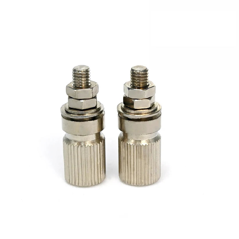 Silver Alloy Binding Post M5X33mm Grounding Terminal with 4MM Banana Wiring Ports