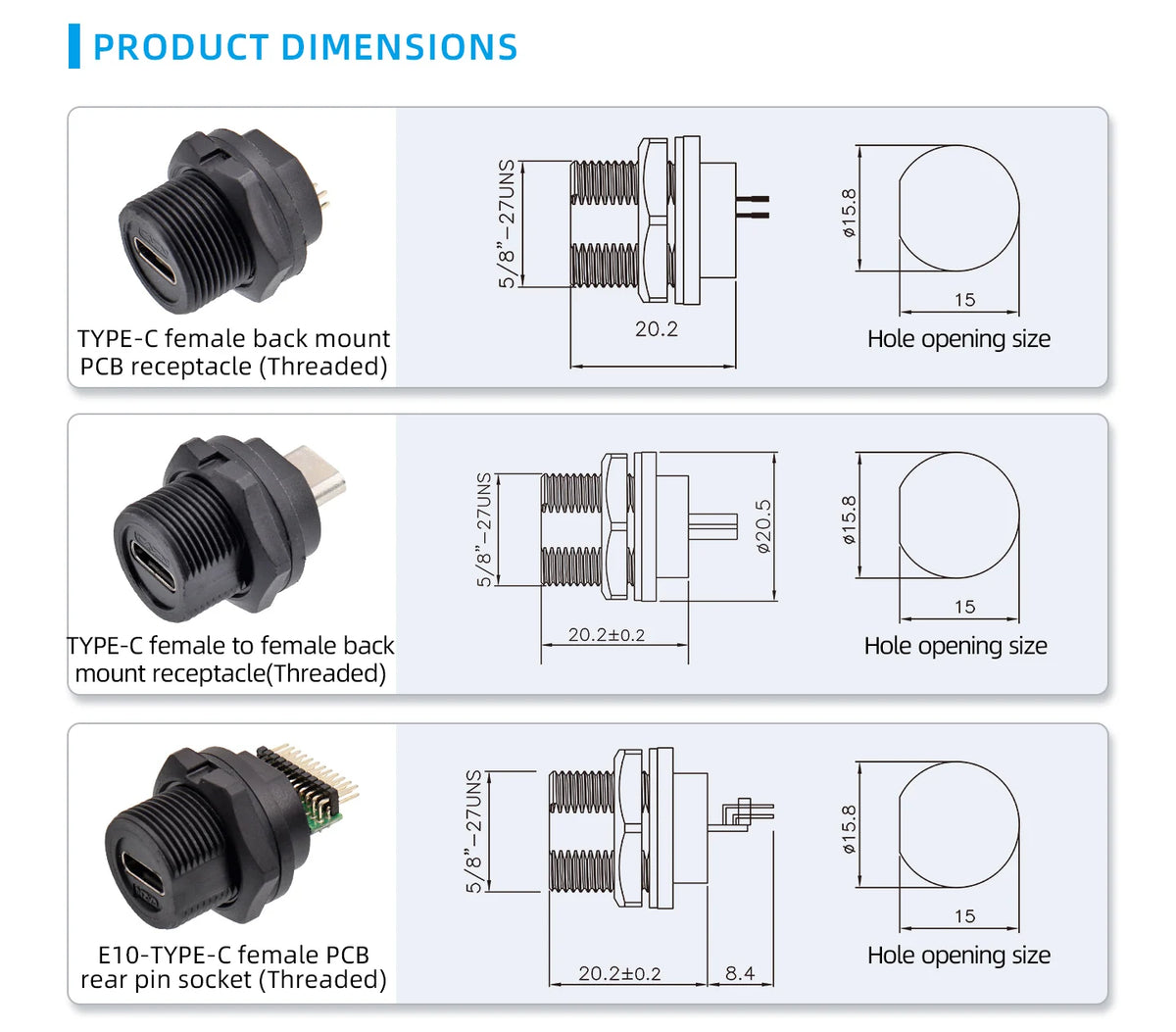 Type-C 3.1/USB A IP68 Waterproof Circular Connector Male to Female Aviation Plug 20Gbit/s PD60W Outdoor Fast Data Charging Cable