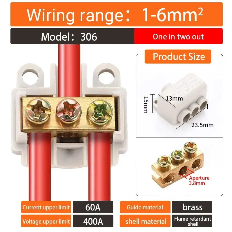 5/10PCS T-type High power branch terminal wire terminal Quick Junction Box Terminal Block Electric Cable CONNECTORS  copper