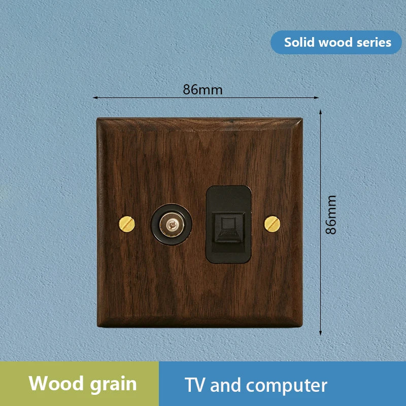 1/2/3/4gang1/2way European Vintage Passage Wall Light Solid Wood Brass Toggle Panel Switch Power Outlet, Antique Home Decor