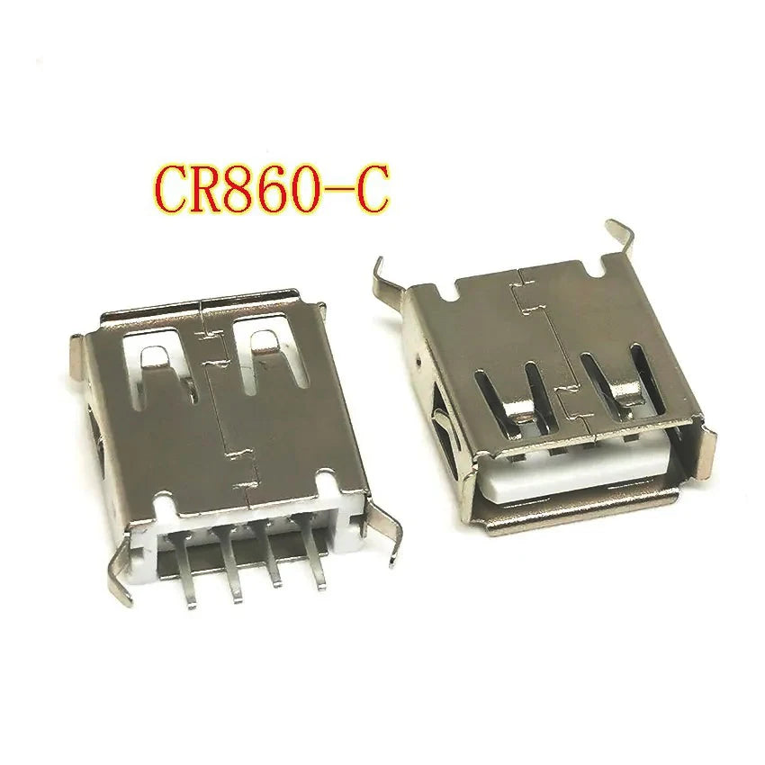 10/30/50PCS USB 2.0 4Pin A Type Female Socket Connector G54 2 Feet 90 Degree Data Transmission Charging