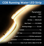 COB Horse Race LED Strip 24V WS2811 Running Water Flowing Light 360LEDs/m RF Touch Panel Controller 5M for Home Decoration