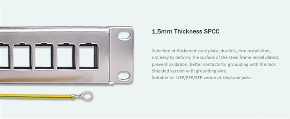 RJ45 CAT6 Cat6A Cat7 Module Patch Panel 12 Port Keystone RJ45 Network Rack Mount Panel Ethernet Wall Jack Distribution Frame