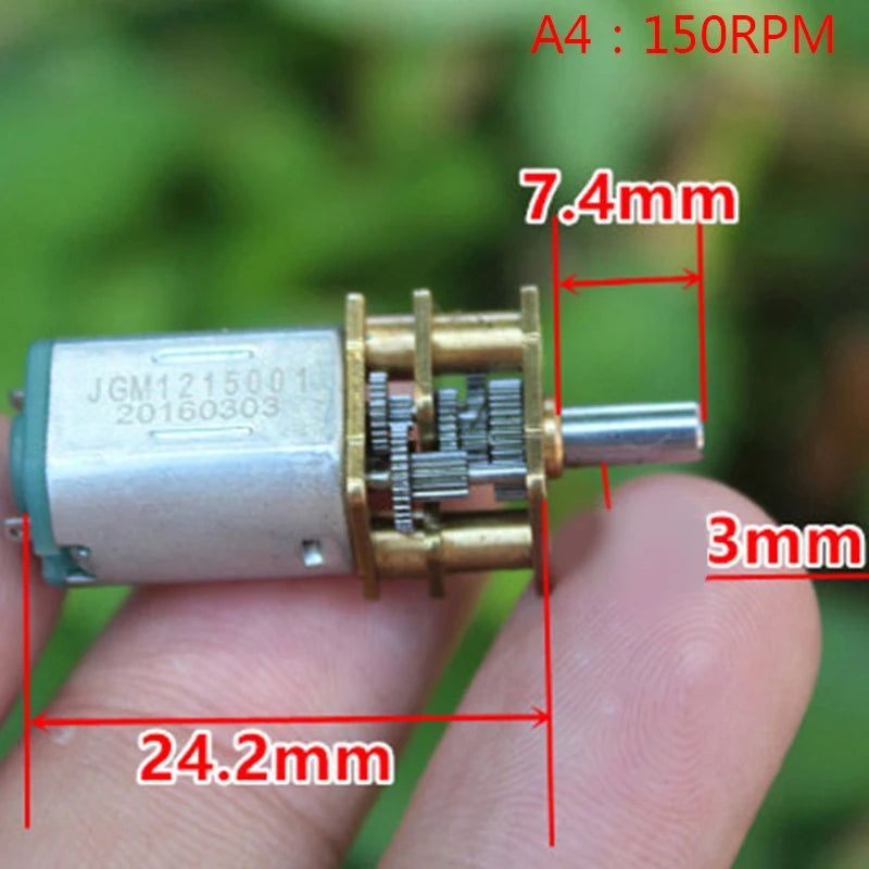 Micro Mini N20 Gear Motor DC 3V -6V 5V 28RPM 60RPM 110RPM 300RPM Slow Speed Full Metal Gearbox Reducer Electric Motor DIY Toy
