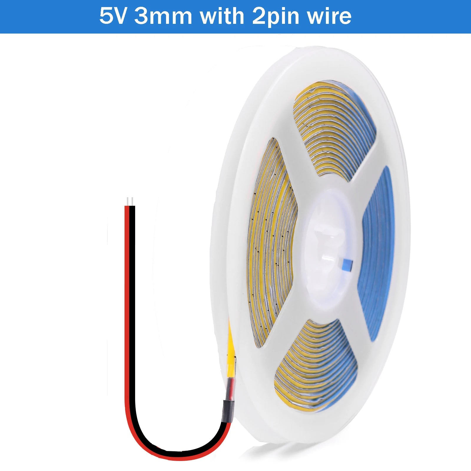 5V USB COB LED Strip 12V 3mm 5mm 8mm Width Flexible LED Tape 320LEDs COB Light with Adhesive High Density Linear Lighting