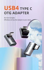 CABLETIME Type C Adapter 240W OTG USB C Adapter 8K 60Hz 40Gbps 90-Degree Converter USB4 Adapter for iPhone Adapter MacBook iPad