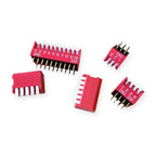 10PCS Piano Type Red Toggle Switch Module Spacing 2.54MM Horizontal Type Side Plug DP-1/2/3/4/5/6/7/8/10 Position DIP Switch