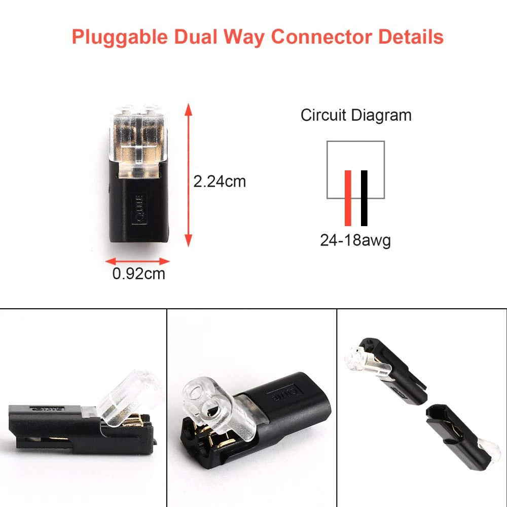10PCS 2 Pin Way Plug Automotive Electrical Connector Strip Terminal Connection Waterproof Electrical Connector Car Wire Cable