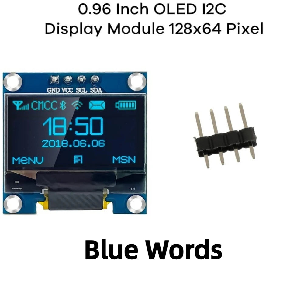 0.91inch 0.96 inch oled IIC Serial White OLED Display Module 128X64 I2C SSD1306 12864 LCD Screen Board For Arduino