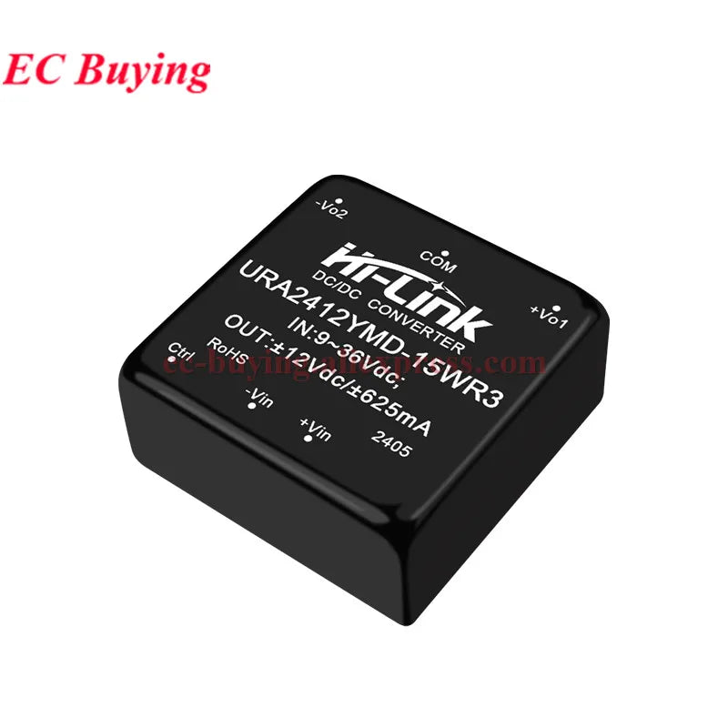 Hi-Link 15W 9-36V URB2405YMD URB2412YMD-15WR3 DC-DC 24V to 5V/12V/24V 3A 1.5A 1.2A Isolated Output Power Converter Supply Module