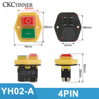 YH02 110V 220V Garden Tools Electromagnetic Starter Push Button Switches Machine Tool Equipment IP55 Waterproof Safety with 28A