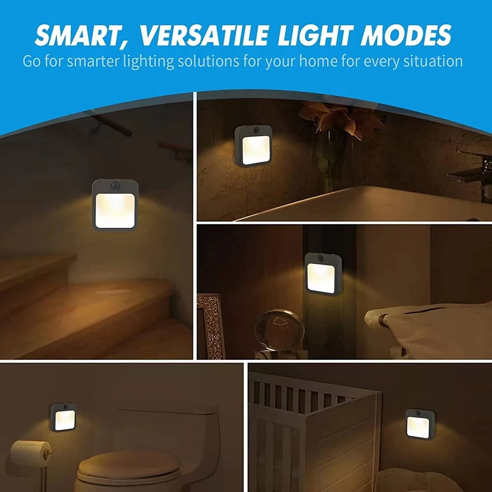 Night Light Motion Sensor With LED Light EU Plug Lamps Children'S Night Light Wireless Night Lamp For Bedside Table Bedroom