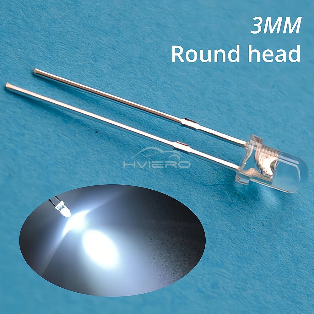 100/1000Pcs F3 3mm Round LED Assortment Kit Ultra Super Bright Light Emitting Diodes Bulb Lamp Red Green Blue Water Clear Diode