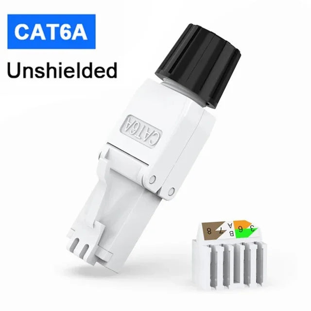 ZoeRax RJ45 Cat8 Cat7 Cat6A Connector Toolless Shielded/Unshielded Ethernet Termination Plug for 23~26AWG STP/UTP Ethernet Cable