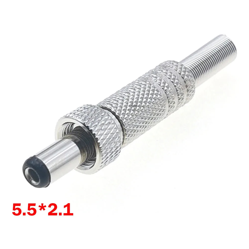 1pc 5.5 X 2.1 2.5MM Screw Locking DC Power Connector Female Plug & Metal Panel Mount Socket Locable Secure Standard Plug Socket