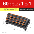 ENMG ECTB Terminal Block 10A 24-Point 42-Point 48-Point 84-Point PLC Signal Transfer Junction Rail Mount Power Distribution Box.