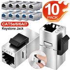 CAT7 CAT6A CAT6  CAT5e Coupler RJ45 Keystone Shielded Coupler Shielded Female to Female RJ45 Inline Coupler Keystone Jack