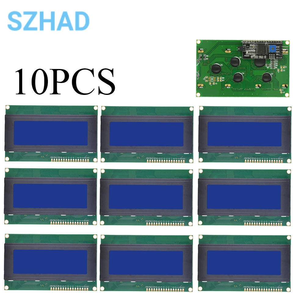 1-10PCS 2004A LCD Display Module I2C IIC Interface 20x4 Character Screen 3.3V 5V Blue Yellow-Green Backlight for Arduino