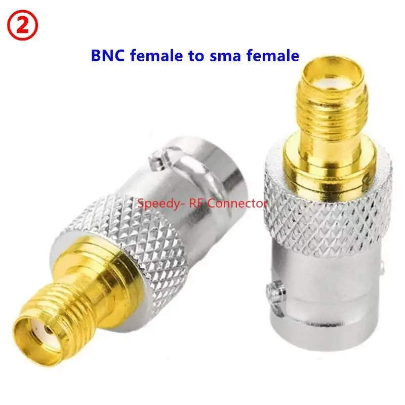 2PCS Q9 BNC To SMA Male Plug&Female Jack Disc RF Adapter Connector 50ohm Wire Terminals Copper Brass Nickel Plating SMA TO BNC